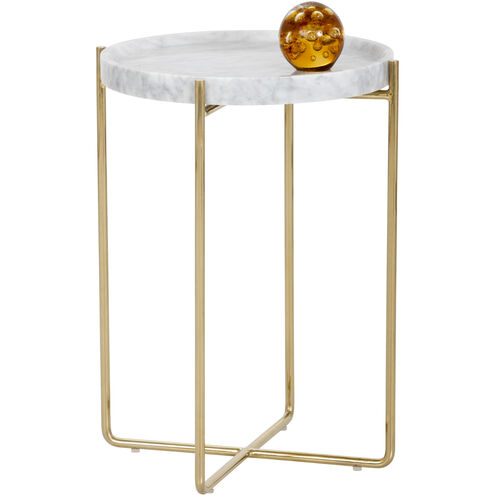 Liv 20.5 X 15 inch White / Yellow Gold End Table